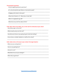 Questions to Ask - a Phone-In Threat - Washington, Page 2