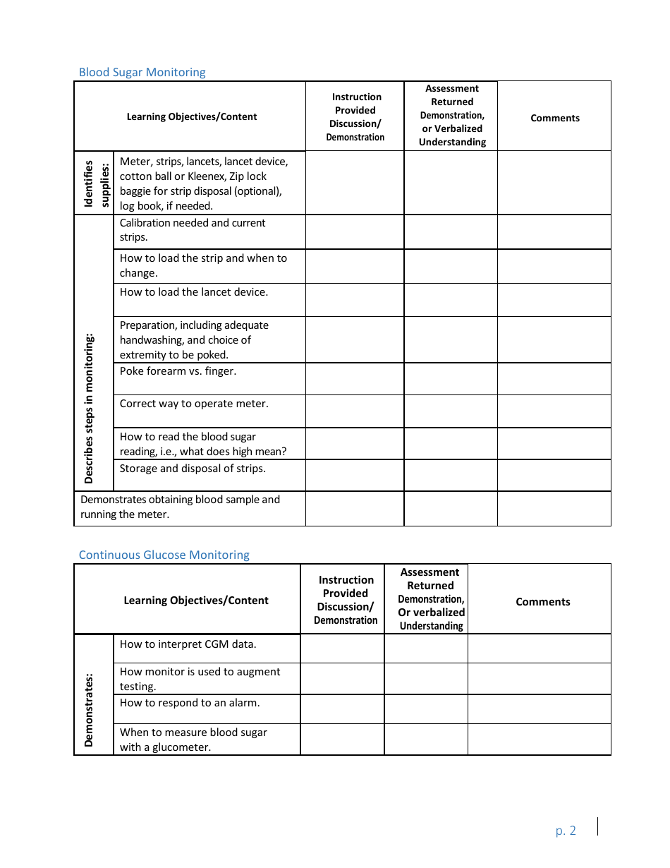 Skills Check for Pdas for Additional Care Authorized by Parent - Washington, Page 2