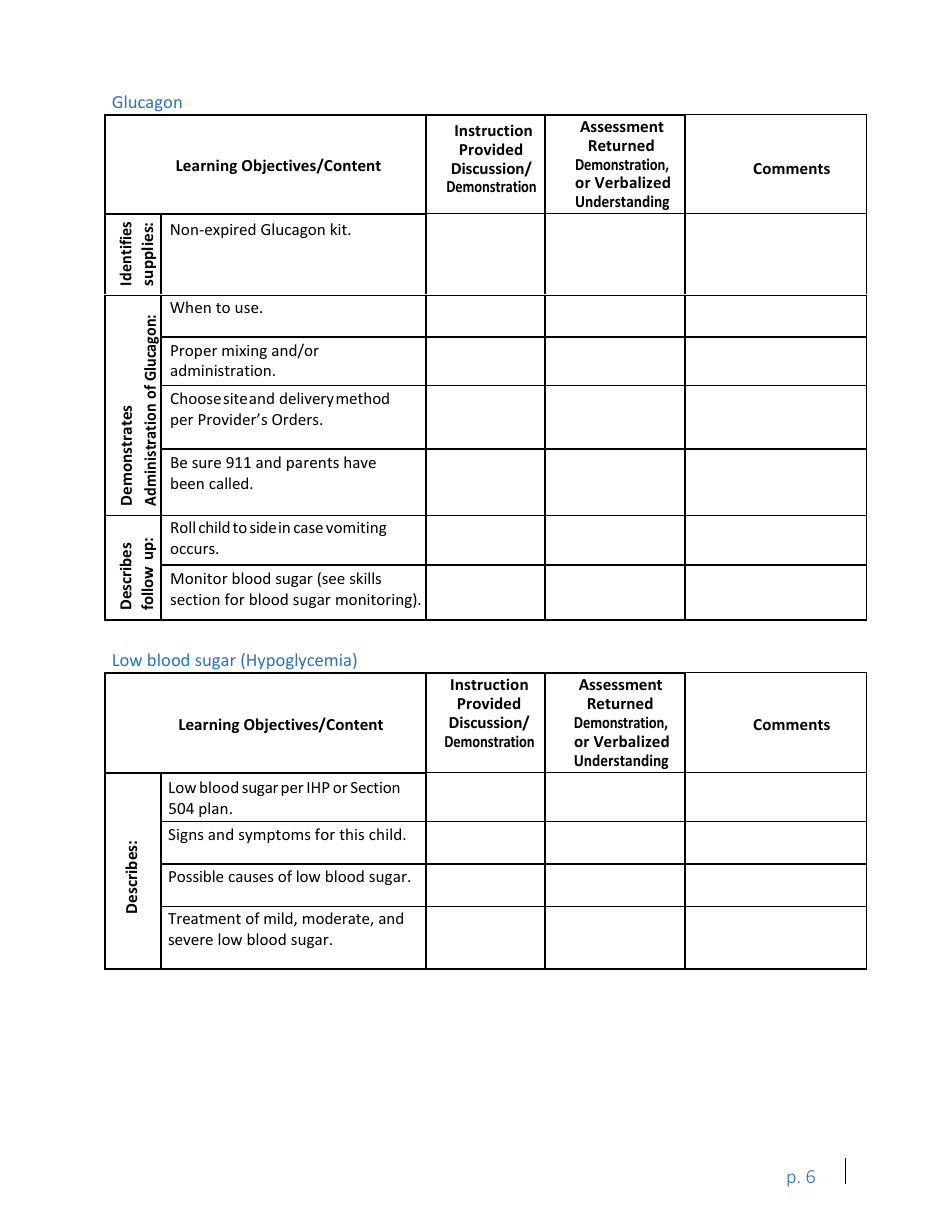 Skills Check for Pdas for Additional Care Authorized by Parent - Washington, Page 6