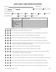 CACFP Adult Care Center Site Review - Washington