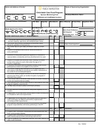 Sponsor Monitoring Form (Affiliated and Unaffiliated Centers) - Child Adult Care Food Program - Washington
