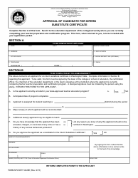 Document preview: Form SPI/CERT4028E Approval of Candidate for Intern Substitute Certificate - Washington