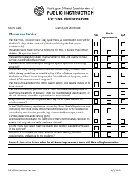 SFA-Fsmc Monitoring Form - Washington