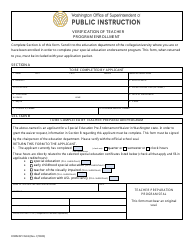 Form SPI1533 District Request for Special Education Pre-endorsement Waiver - Washington, Page 4