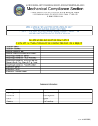 Application for Limited Operating Permit for Use During Construction - Nevada