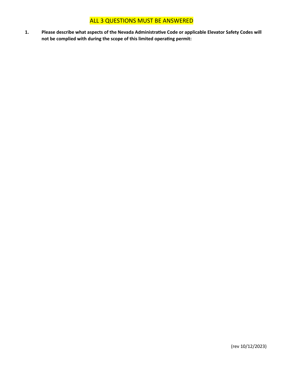 Application for Limited Operating Permit for Use During Construction - Nevada, Page 2