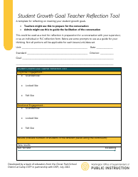 Student Growth Goal Teacher Reflection Tool - Washington