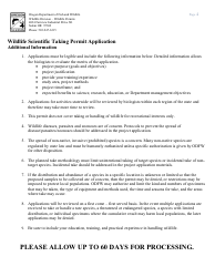 Wildlife Scientific Taking Permit Application - Birds, Mammals, Amphibians and Reptiles - Oregon, Page 4