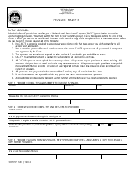 Document preview: Form SPI1687 Provider Transfer - Washington