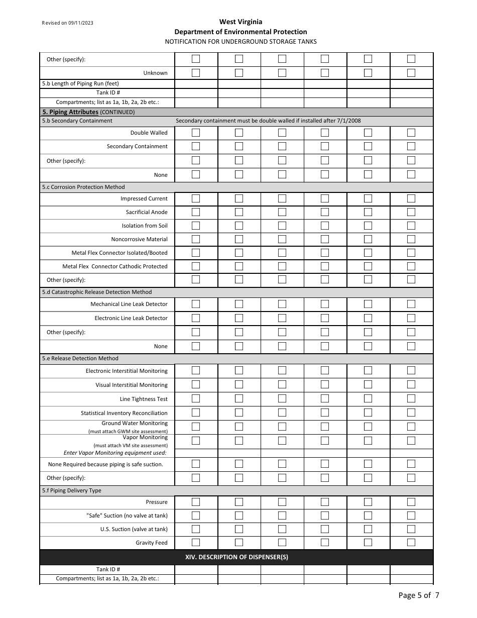 Notification for Underground Storage Tanks - West Virginia, Page 7