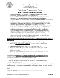 Form SF-2 Salesforce Government Cloud Portal User Access Request Form - New Jersey, Page 2