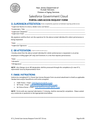 Form SF-2 Salesforce Government Cloud Portal User Access Request Form - New Jersey, Page 3