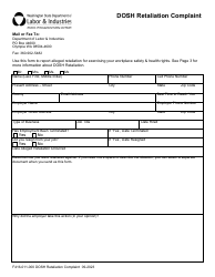 Document preview: Form F416-011-000 Dosh Retaliation Complaint - Washington