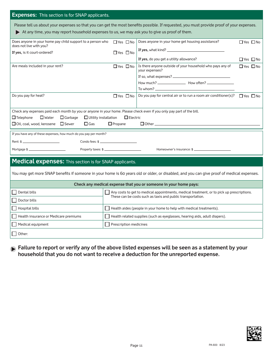 Form PA600 Pennsylvania Application for Benefits - Pennsylvania, Page 15