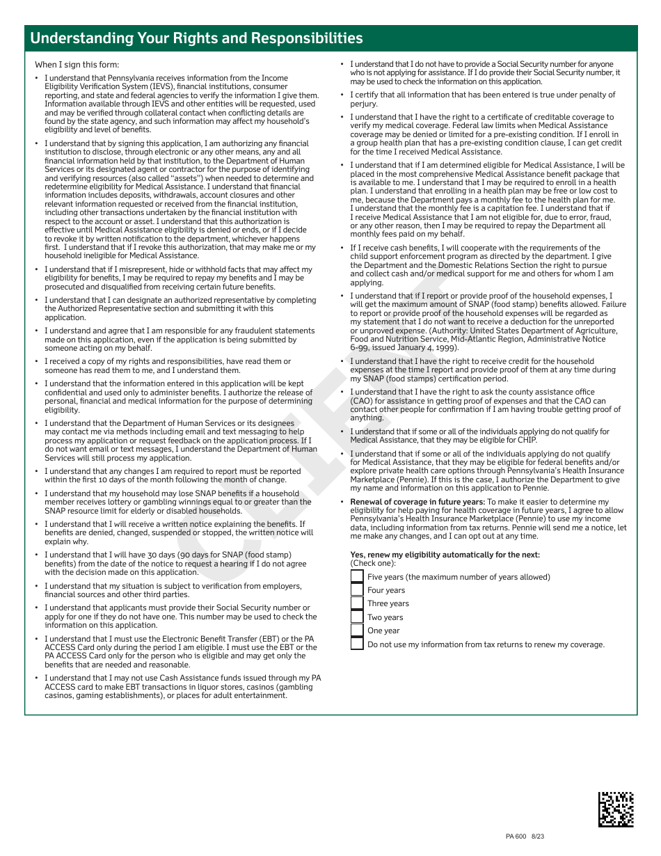 Form PA600 Pennsylvania Application for Benefits - Pennsylvania, Page 27
