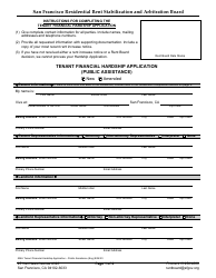 Form 524A Tenant Financial Hardship Application (Public Assistance) - City and County of San Francisco, California, Page 2