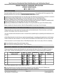 Form 524A Tenant Financial Hardship Application (Public Assistance) - City and County of San Francisco, California, Page 3