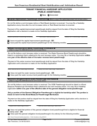 Form 524A Tenant Financial Hardship Application (Public Assistance) - City and County of San Francisco, California, Page 4