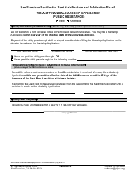Form 524A Tenant Financial Hardship Application (Public Assistance) - City and County of San Francisco, California, Page 5