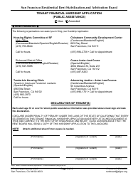 Form 524A Tenant Financial Hardship Application (Public Assistance) - City and County of San Francisco, California, Page 6