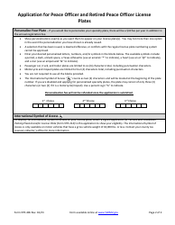 Form VTR-406 Application for Peace Officer and Retired Peace Officer License Plates - Texas, Page 2