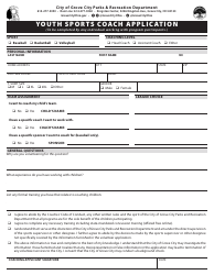 Document preview: Youth Sports Coach Application - Grove City, Ohio