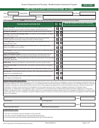 Document preview: Client Health & Safety Evaluation Form - for Client - Weatherization Assistance Program - Arizona
