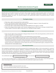 Document preview: Clients Rights & Responsibilities - Weatherization Assistance Program - Arizona
