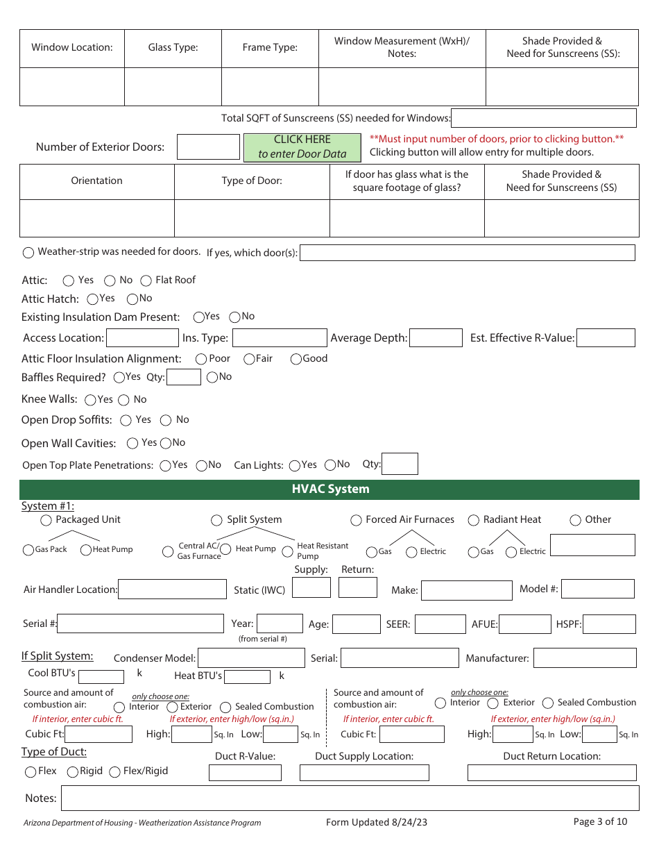 Residential Diagnostic Evaluation - Weatherization Assistance Program - Arizona, Page 3