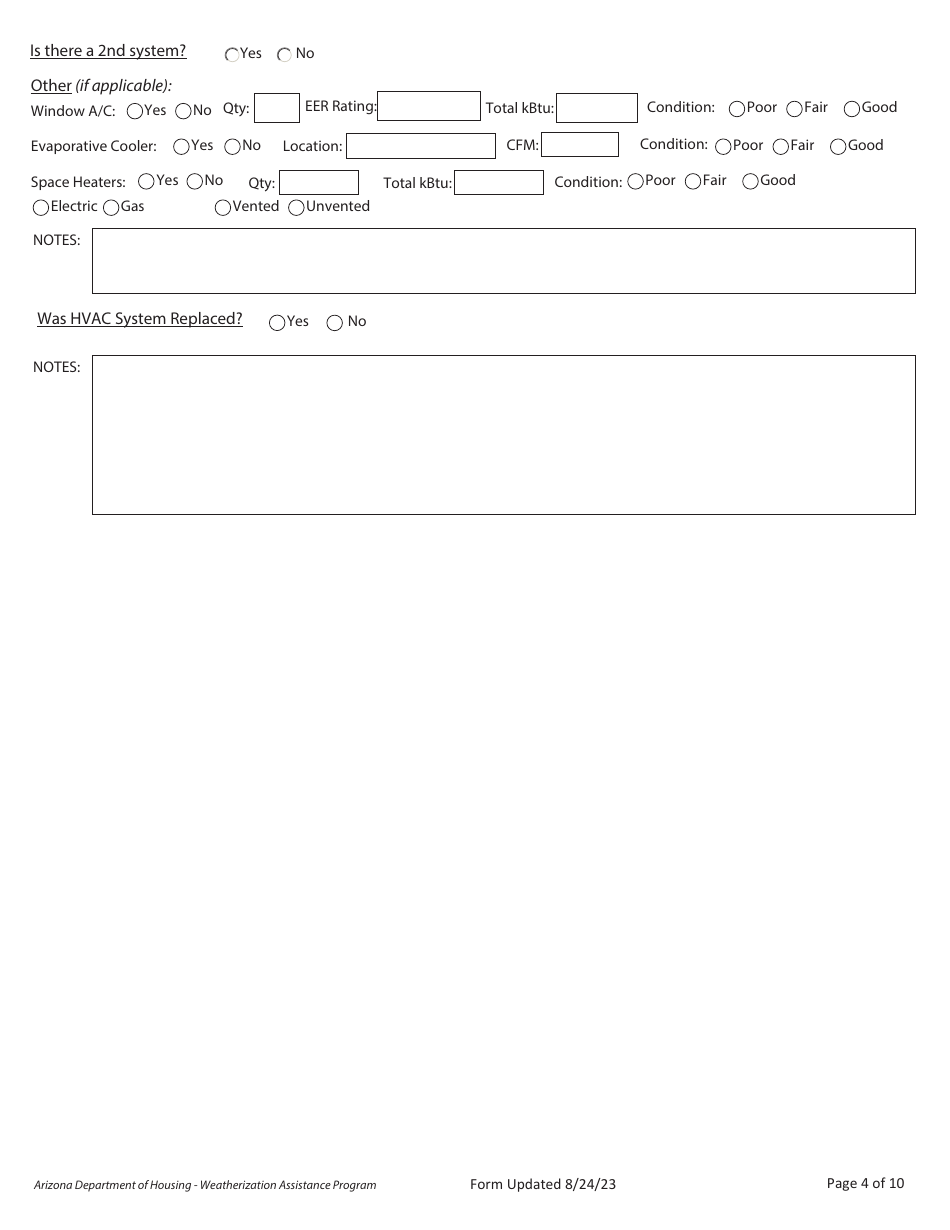 Residential Diagnostic Evaluation - Weatherization Assistance Program - Arizona, Page 4