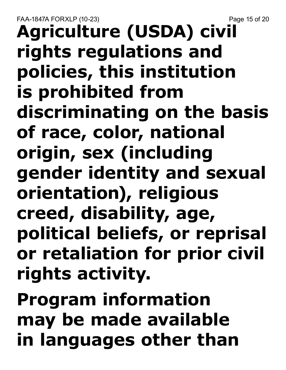Form FAA-1847A-XLP Electronic Benefit Theft Replacement Request Form - Extra Large Print - Arizona, Page 15