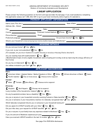 Form EAP-1002A Liheap Application - Arizona