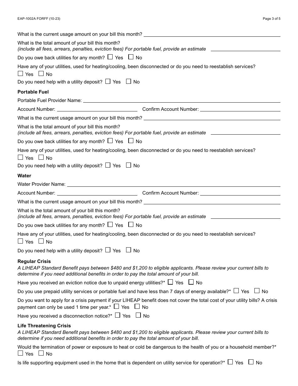 Form Eap 1002a Download Fillable Pdf Or Fill Online Liheap Application Arizona 2023 — 2024 3965
