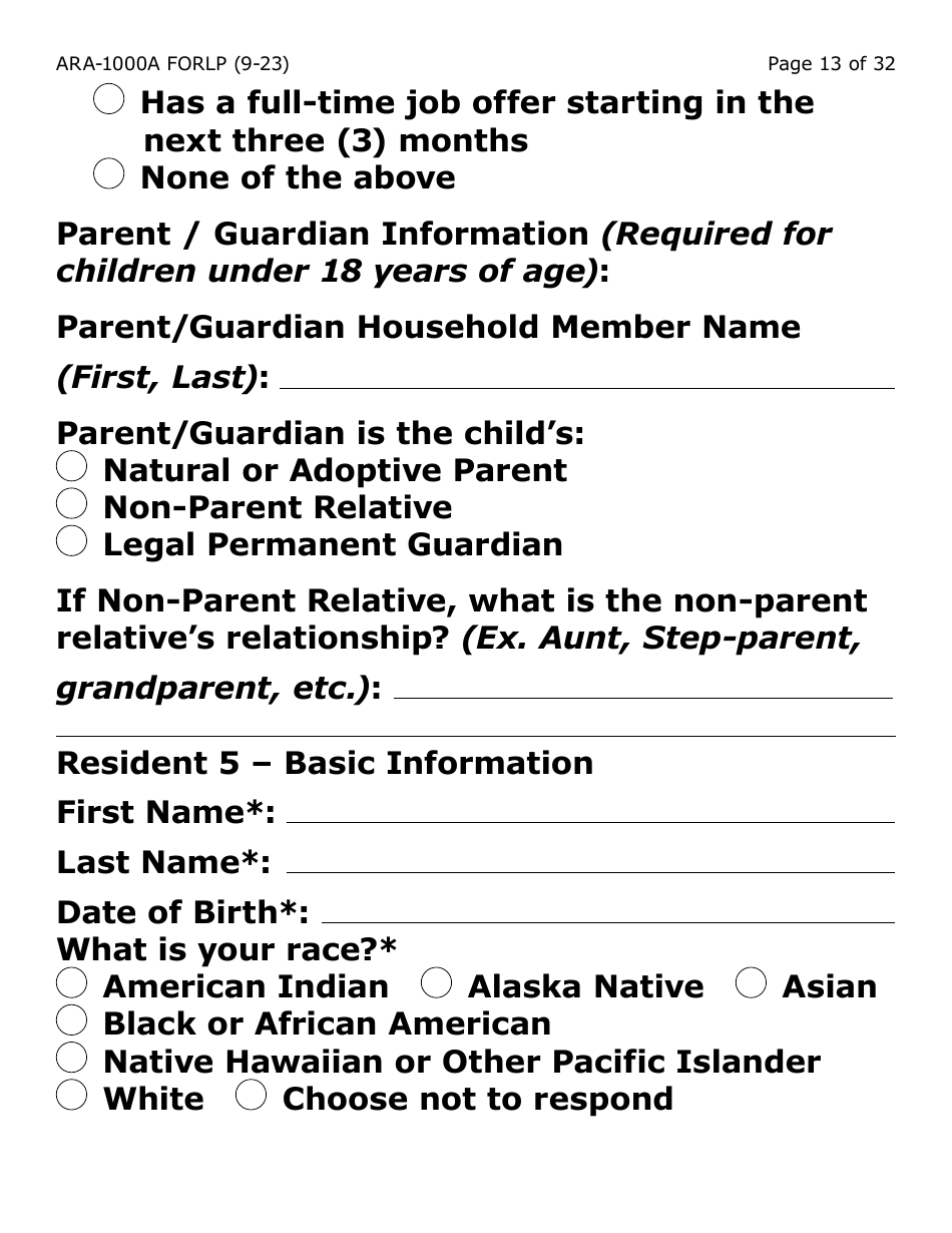 Form ARA-1000A-LP Arizona Rental Assistance Manual Application - Arizona Rental Assistance Program - Large Print - Arizona, Page 13