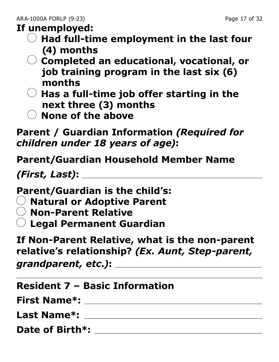 Form ARA-1000A-LP Arizona Rental Assistance Manual Application - Arizona Rental Assistance Program - Large Print - Arizona, Page 17