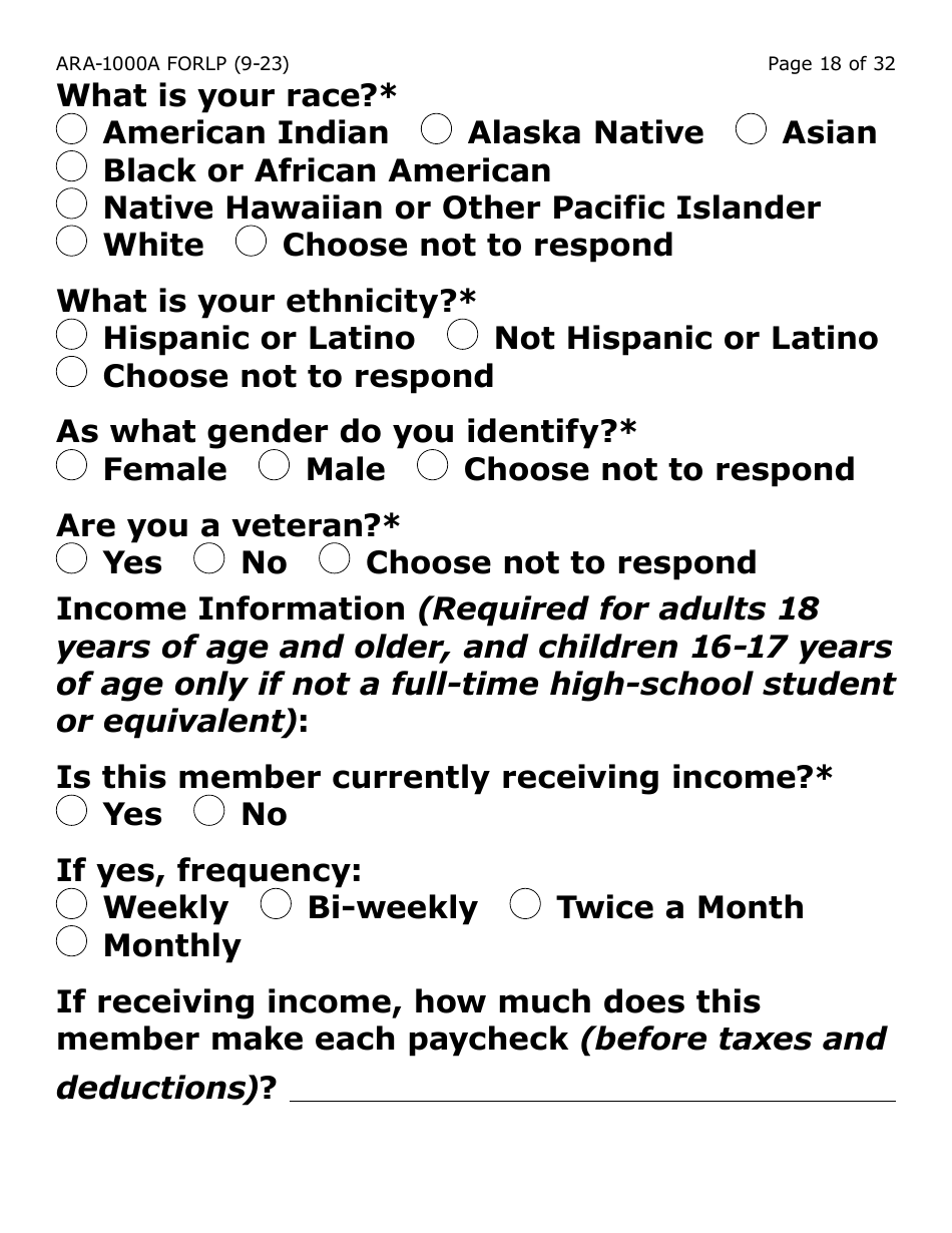 Form ARA-1000A-LP Arizona Rental Assistance Manual Application - Arizona Rental Assistance Program - Large Print - Arizona, Page 18
