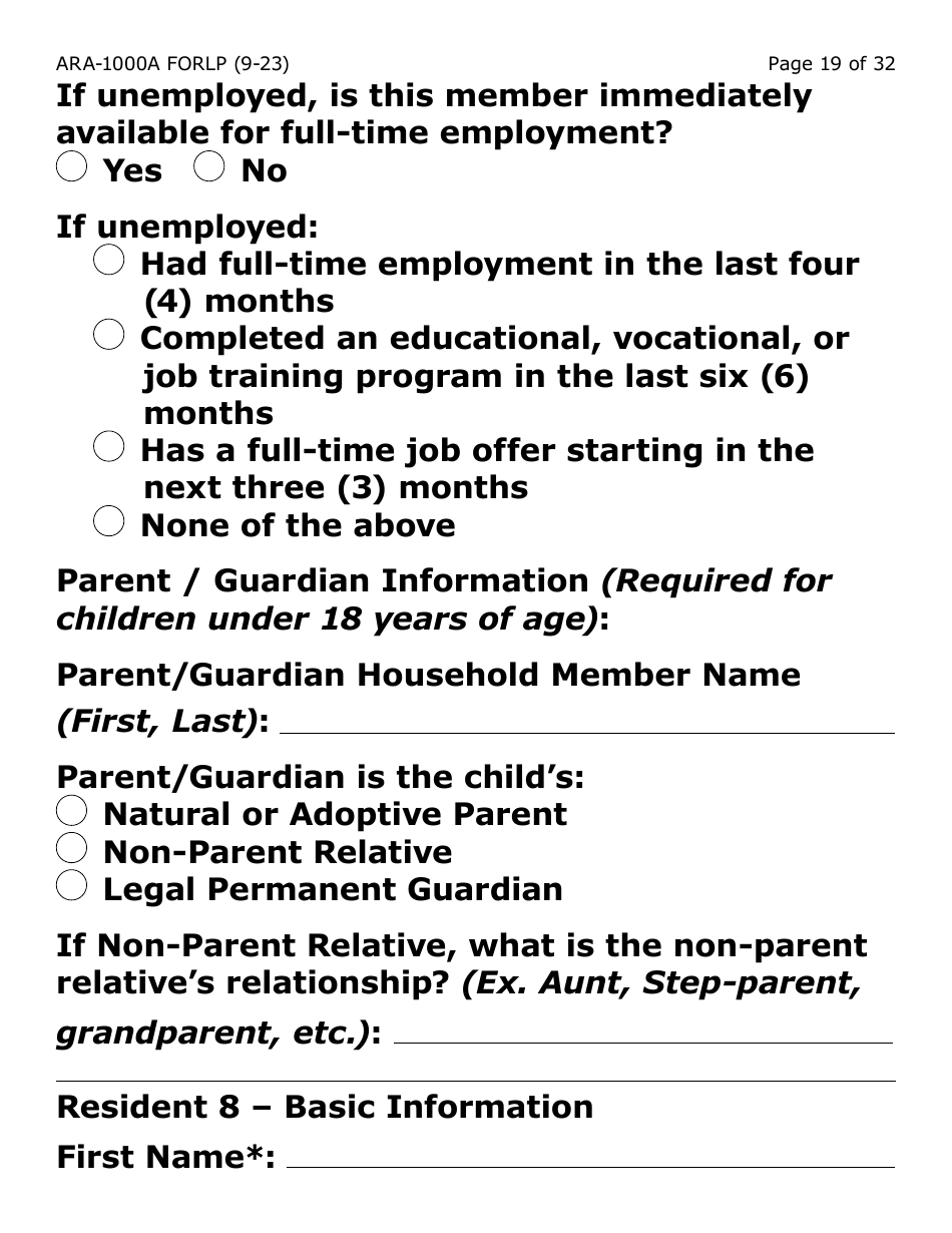 Form ARA-1000A-LP Arizona Rental Assistance Manual Application - Arizona Rental Assistance Program - Large Print - Arizona, Page 19