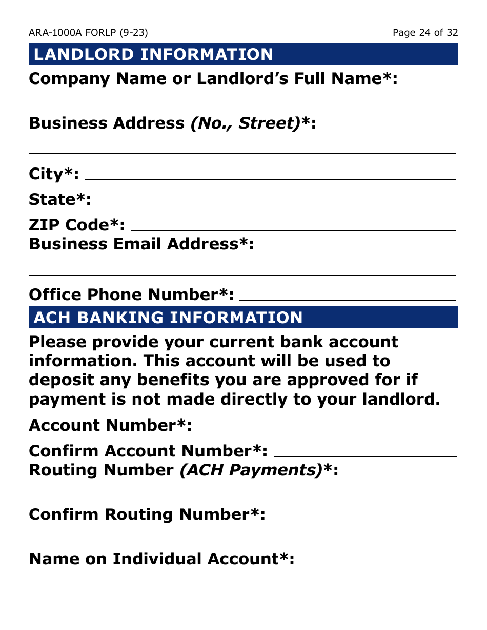 Form ARA-1000A-LP Arizona Rental Assistance Manual Application - Arizona Rental Assistance Program - Large Print - Arizona, Page 24