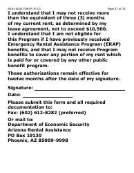 Form ARA-1000A-LP Arizona Rental Assistance Manual Application - Arizona Rental Assistance Program - Large Print - Arizona, Page 27