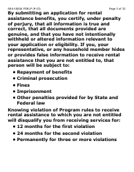 Form ARA-1000A-LP Arizona Rental Assistance Manual Application - Arizona Rental Assistance Program - Large Print - Arizona, Page 3