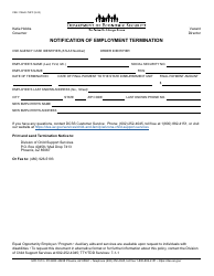 Document preview: Form CSE-1196A Notification of Employment Termination - Arizona