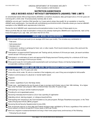 Form FAA-1530A Nutrition Assistance Able Bodied Adult Without Dependents (Abawd) Time Limits - Arizona