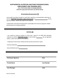 Document preview: Self-attestation Form for Reimbursement - Supplemental Nutrition Assistance Program (Snap) - Florida