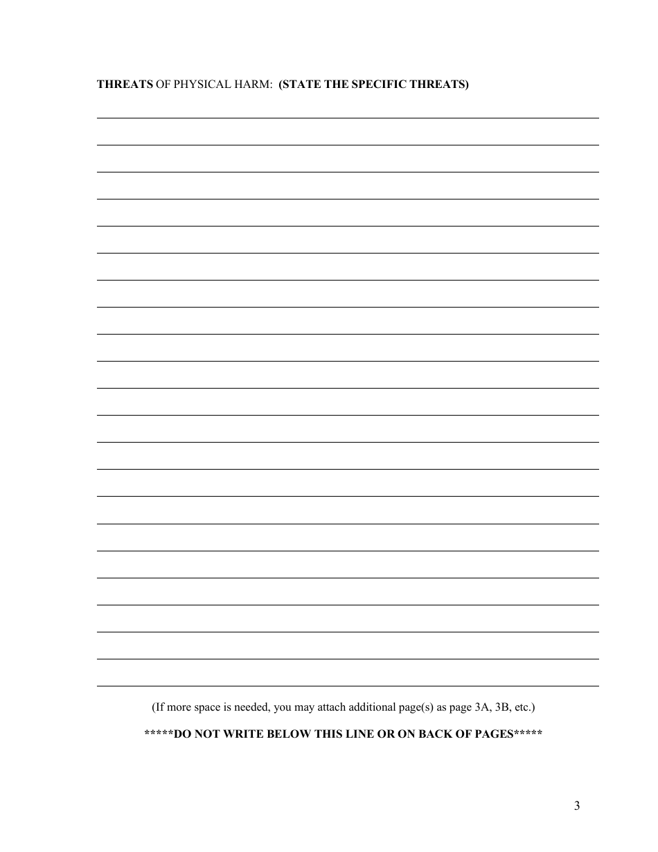 Petition and Affidavit for an Order of Protection - Arkansas, Page 3