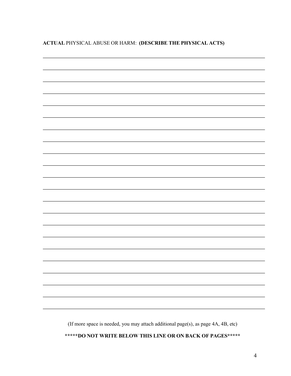 Petition and Affidavit for an Order of Protection - Arkansas, Page 4