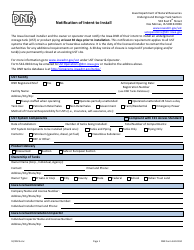 DNR Form 542-0104 Notification of Intent to Install - Iowa