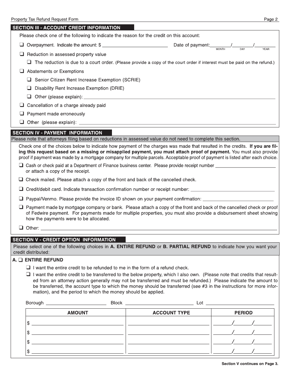 Form REF01 Download Printable PDF or Fill Online Property Tax Refund