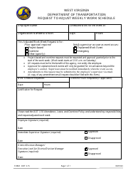 Document preview: Form DOT3-15 Request to Adjust Weekly Work Schedule - West Virginia