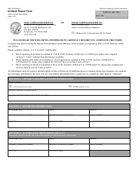 Document preview: Form CGCC-CH7-08 Incident Report Form - California