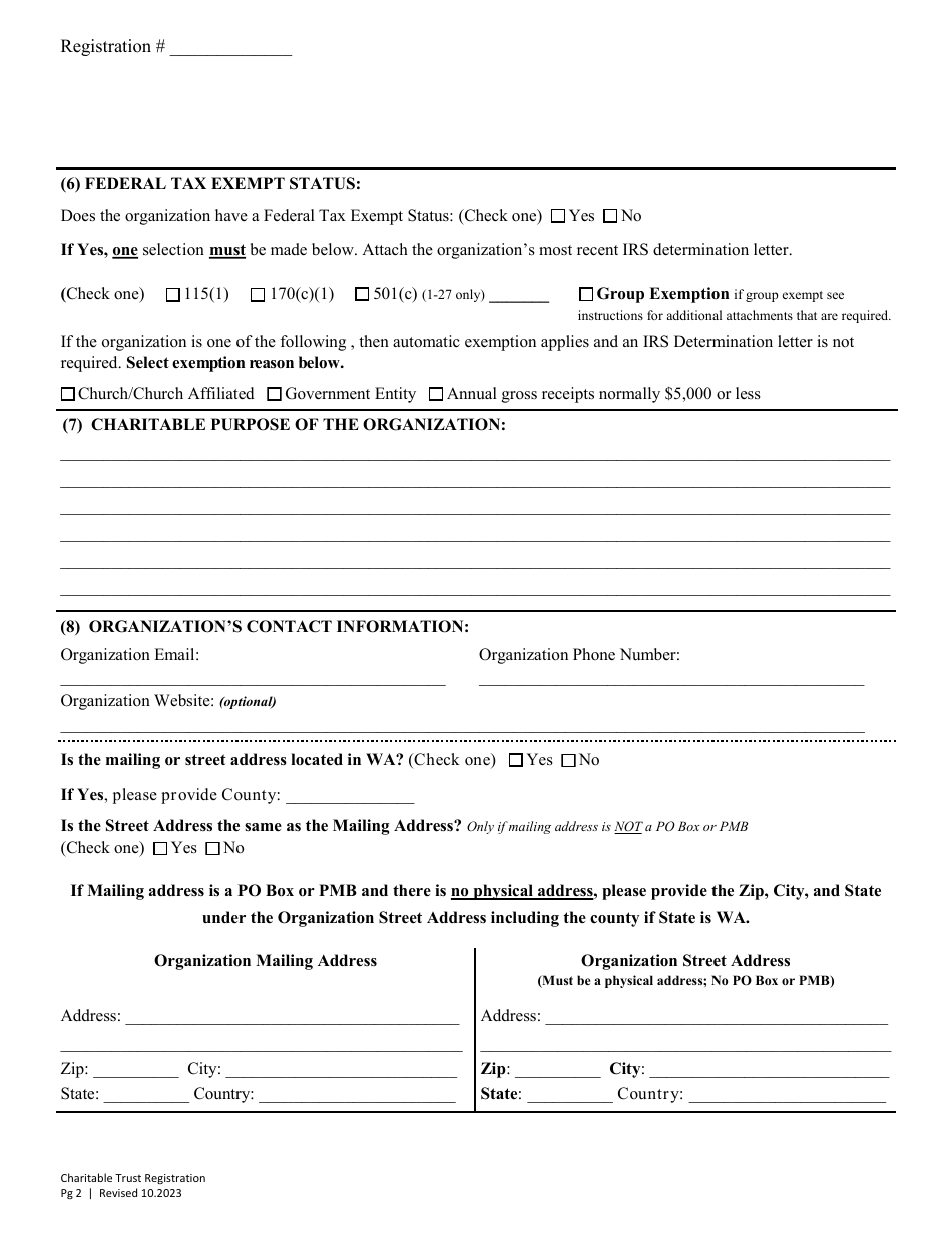 Charitable Trust Initial Registration - Washington, Page 6